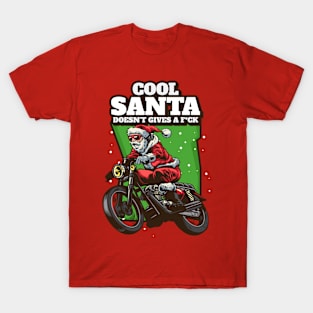 Biker Santa Bad Santa Funny Christmas T-Shirt